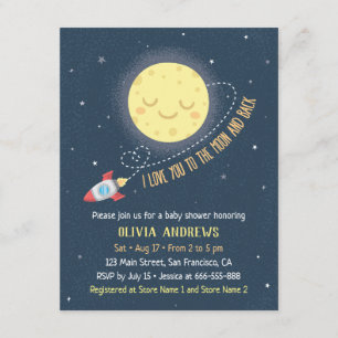Ich liebe dich bis zum Mond und zurück Baby Shower Einladung