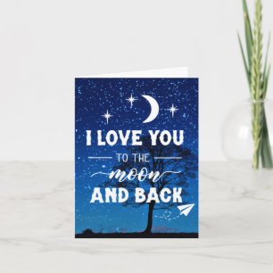 Ich liebe dich bis zum Mond und zurück Feiertagskarte