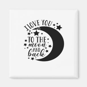 Ich liebe dich bis zum Mond und zurück Halbmond Ro Magnet