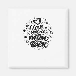 Ich liebe dich bis zum Mond und zurück Herzliches Magnet