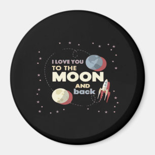 Ich liebe dich bis zum Mond und zurück Herzliches Magnet