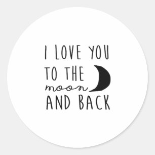 Ich liebe dich bis zum Mond und zurück Herzliches Runder Aufkleber