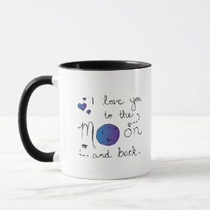 Ich liebe dich bis zum Mond und zurück Herzliches Tasse