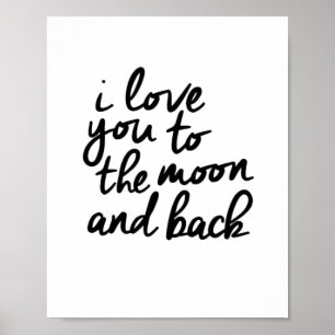 Ich liebe dich bis zum Mond und zurück Inspiration Poster