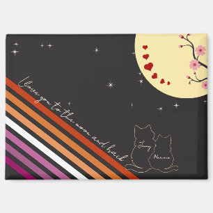 Ich liebe dich bis zum Mond und zurück Lesbenflagg Magnet