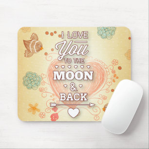 Ich liebe dich bis zum Mond und zurück Mousepad