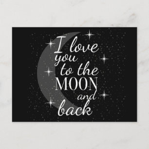 Ich liebe dich bis zum Mond und zurück Postkarte