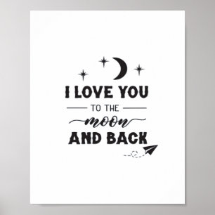 Ich liebe dich bis zum Mond und zurück Sauberes mo Poster