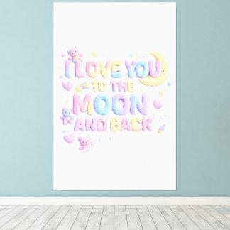 Ich liebe dich bis zum Mond und zurück – Süßer Pas Leinwanddruck