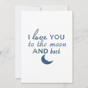 Ich liebe dich bis zum Mond und zurück Valentinsta Feiertagskarte