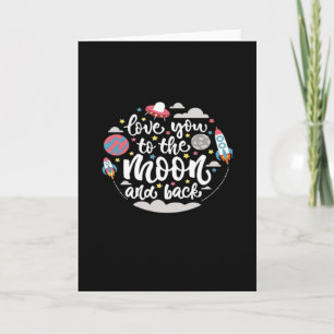 Ich liebe dich bis zum Mond und zurück Valentinsta Karte