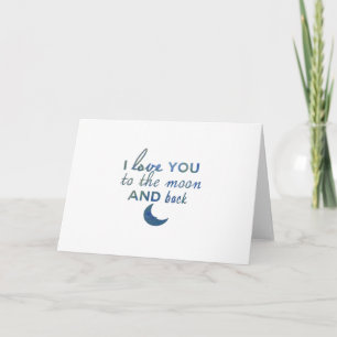Ich liebe dich bis zum Mond und zurück Valentinsta Karte