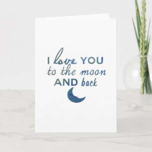 Ich liebe dich bis zum Mond und zurück Valentinsta Karte