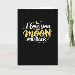 Ich liebe dich bis zum Mond und zurück Valentinsta Karte