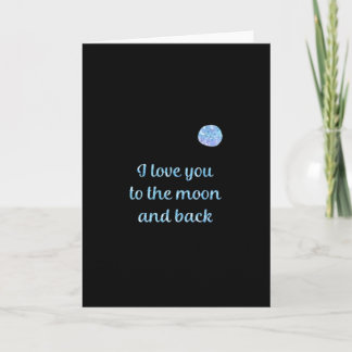 Ich liebe dich bis zum Mond und zurück Wasserfarbe Karte