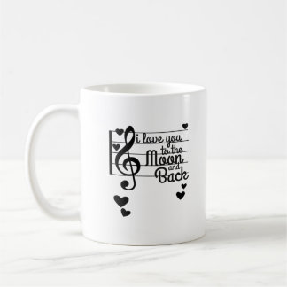Ich liebe dich bis zum Mond und zurück, wiederholt Kaffeetasse