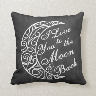 "Ich liebe dich bis zum Mond und zurück" Wohndekor Kissen