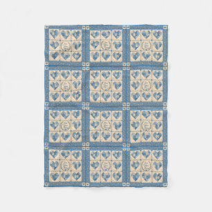 Ich liebe dich blaues Quilt Fleecedecke