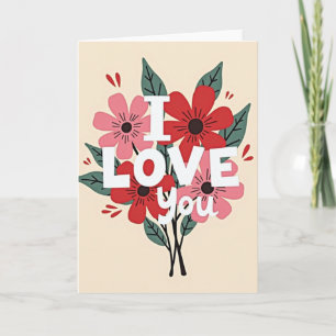 Ich liebe dich Blumenkarte Karte
