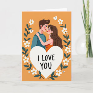Ich liebe dich Blumenpaar-Karte Karte