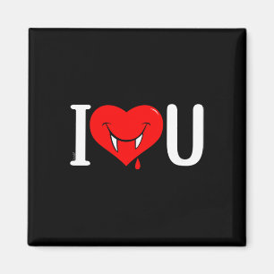 Ich liebe dich blutendes Herz lächelnd mit Reißzäh Magnet