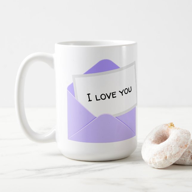 Ich liebe dich Brief Kaffeetasse (Mit Donut)