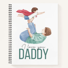 Ich liebe dich Daddy Superheld Vater und Kind Spir Notizbuch