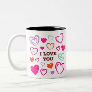 ICH LIEBE DICH DESIGN. ZWEIFARBIGE TASSE