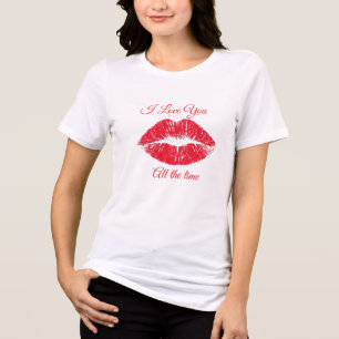 Ich liebe dich die ganze Zeit Weißes T-Shirt mit k Tri-Blend Shirt