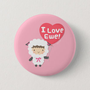 Ich liebe dich, du süßes Schaf Pun-Schalter Button