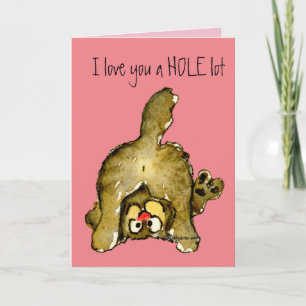 Ich liebe dich ein RIESEN Loch voll Cartoon-Katze  Karte