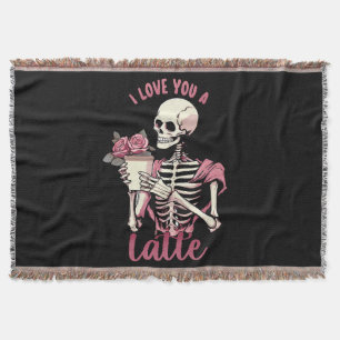 Ich liebe dich ein Valentinstag Skelett Decke