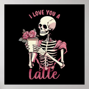 Ich liebe dich ein Valentinstag-Skelett Poster