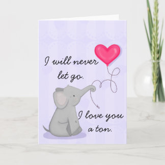 Ich liebe dich eine Tonne Elefant Karte