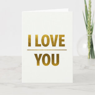 Ich liebe dich einfache Gold-Botschaftskarte Karte