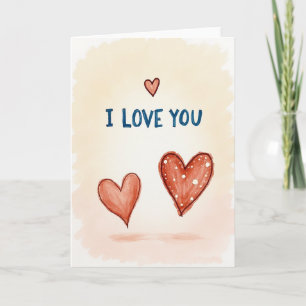Ich liebe dich, einfaches Kartenherz Karte