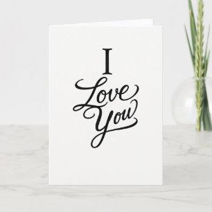 Ich liebe dich elegante Schriftkarte Karte