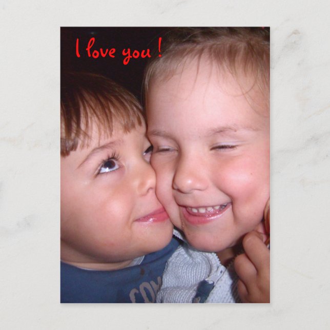 Ich Liebe dich! Erste Liebe Postkarte (Vorderseite)