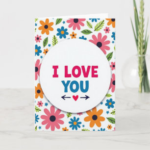 Ich liebe dich Florale Kunstkarte Karte