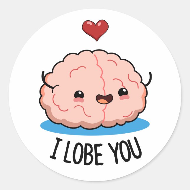 Ich liebe dich Funny Brain Pub Runder Aufkleber (Vorderseite)