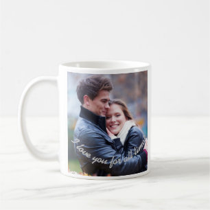 Ich liebe dich für alle Zeit! Paar-Foto und Nachri Kaffeetasse