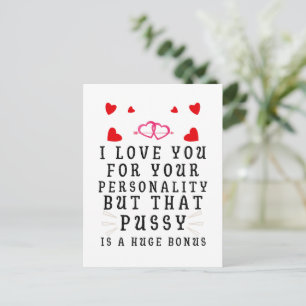 Ich liebe dich für deine Persönlichkeit Lustiger J Postkarte