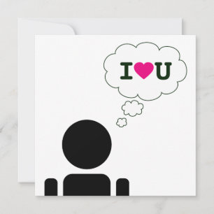 Ich liebe dich Gedanke Blase Einladung