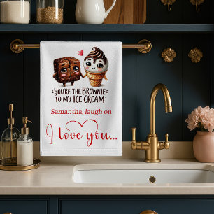 Ich liebe dich Geschenk Lustiges Lebensmittel Vale Geschirrtuch