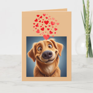 Ich liebe dich Goofy in Love Hundeherzen Karte