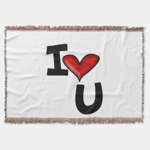 Ich liebe dich Graphic Typography Decke
