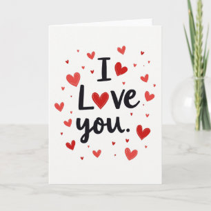Ich liebe dich Handgezeichnete Herz Muster Karte