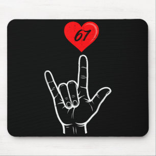 Ich liebe dich Handzeichen Asl Herz 67 Frauen Kind Mousepad
