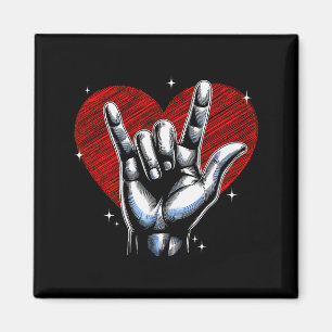 Ich liebe dich Handzeichen Asl Herz Frauen Kinder Magnet