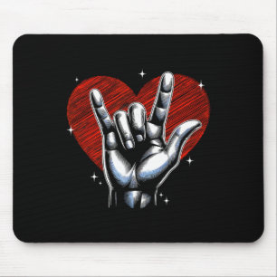 Ich liebe dich Handzeichen Asl Herz Frauen Kinder Mousepad